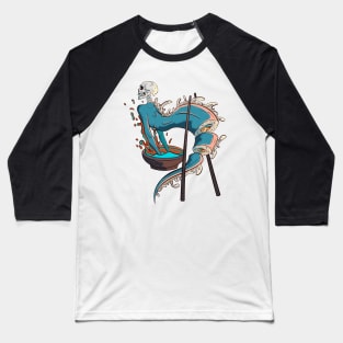 The Great Sushi Skeleton Bowl 4 - Japanese Vector art Illustration Baseball T-Shirt